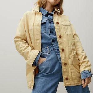 Everlane Cinchable Chore Jacket Pastel Yellow size medium.